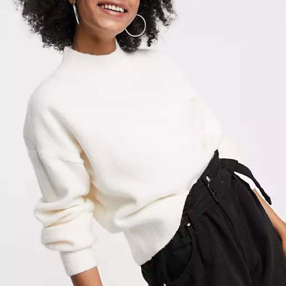 & other stories mock neck sweater white xs